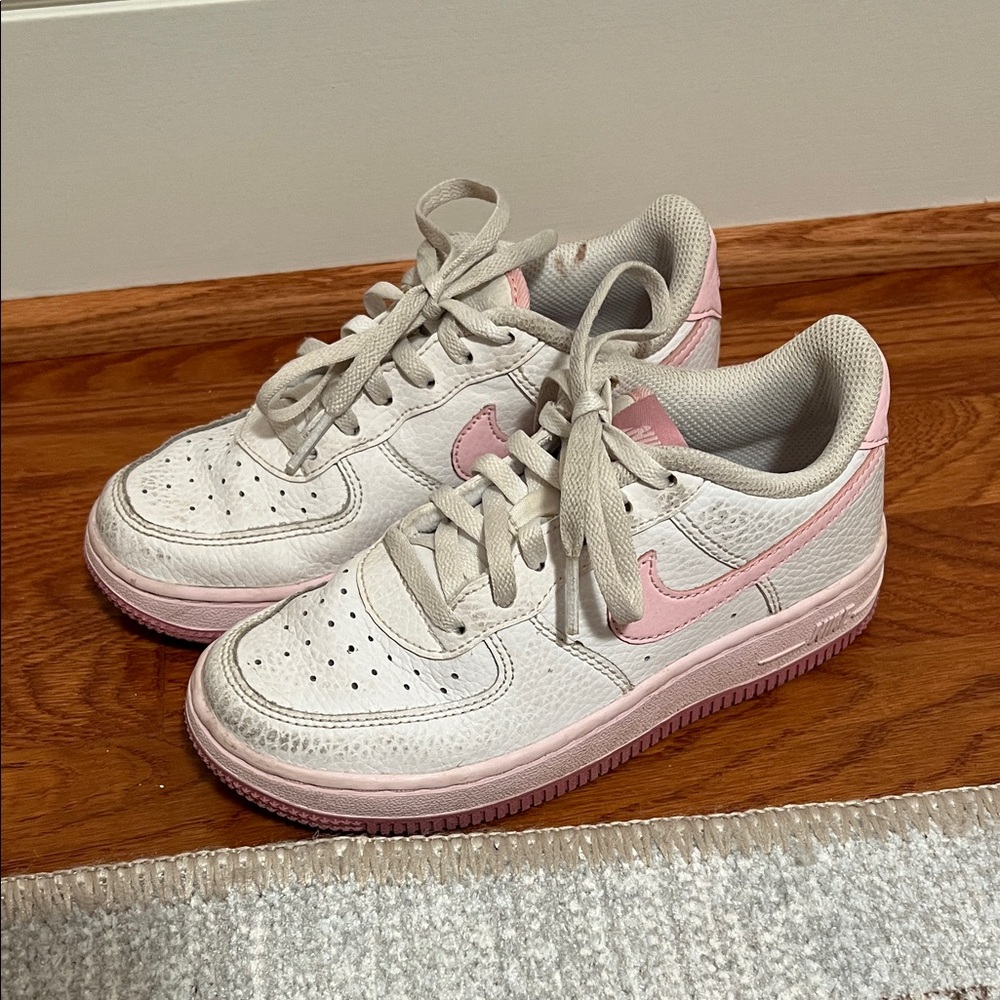 Kids White and Pink Sneakers